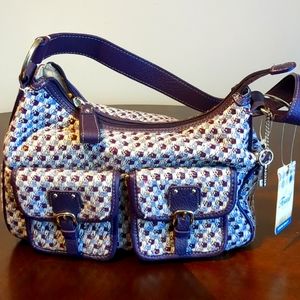 NWT Fossil purple fabric hobo handbag